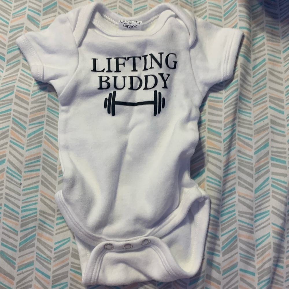 Lifting Buddy Newborn onesie